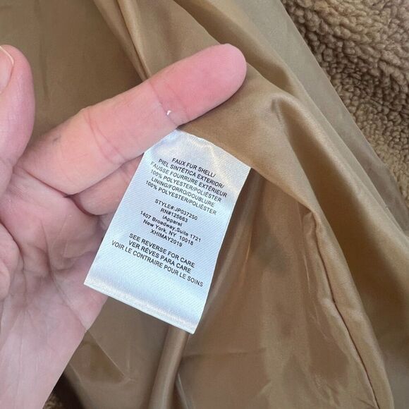 Pink Platinum Brown Fleece Teddy Jacket Lined Boho Casual Neutral Size Medium - Picture 8 of 11